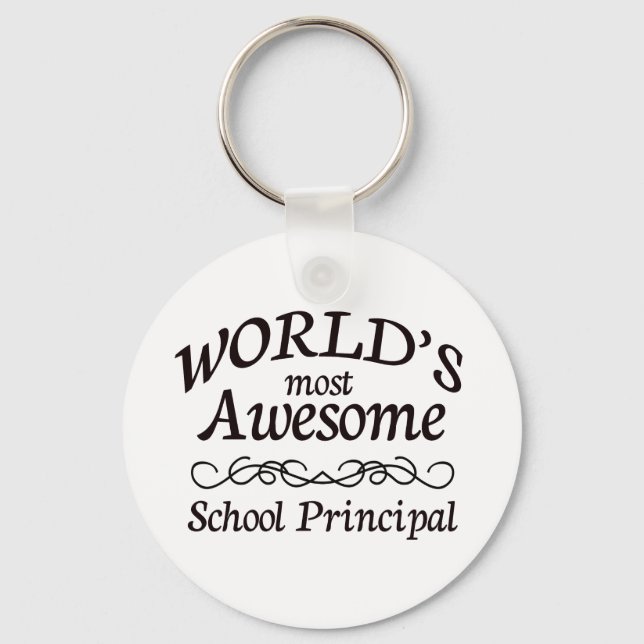 World's Most Awesome School Principal Keychain (Front)