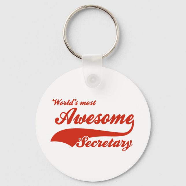 World's Most Awesome secretary Keychain (Front)