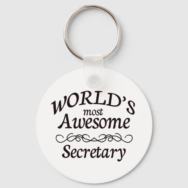 World's Most Awesome Secretary Keychain (Front)