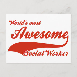 World's Most Awesome social worker Postcard