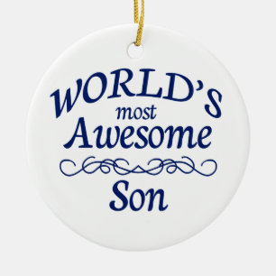 World's Most Awesome Son Ceramic Ornament