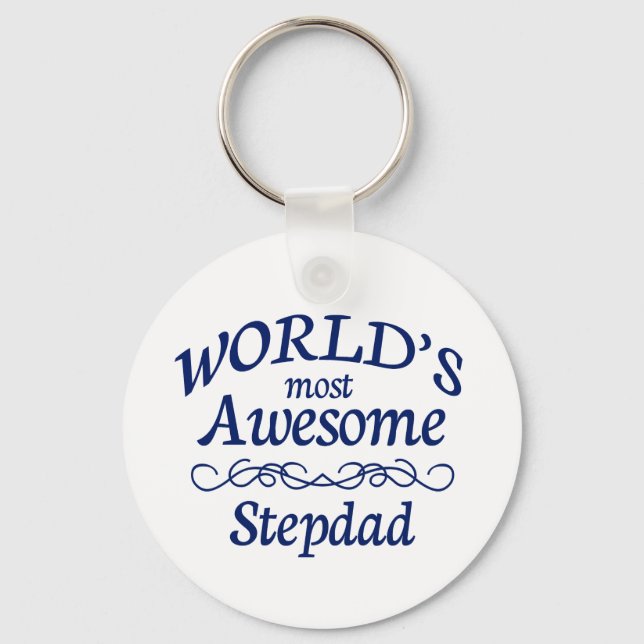 World's Most Awesome Stepdad Keychain (Front)