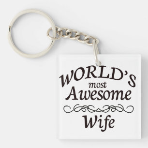 World's Most Awesome Wife Keychain