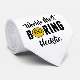 Worlds Most Boring Funny Emoji Novelty Tie