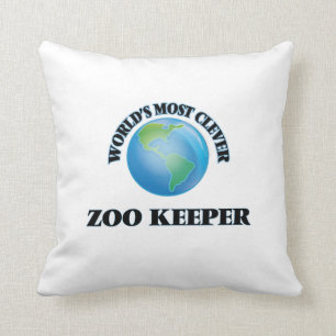 World's Most Clever Zoo Keeper Throw Pillow