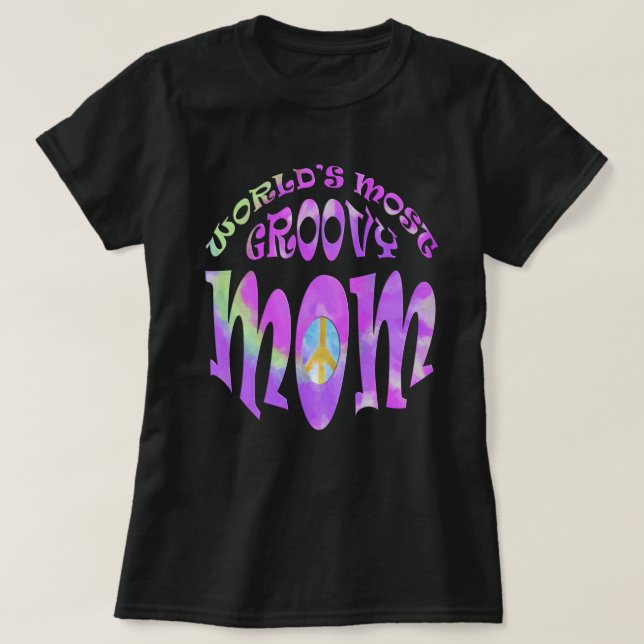 Worlds Most Groovy Mom Pastel T-Shirt (Design Front)