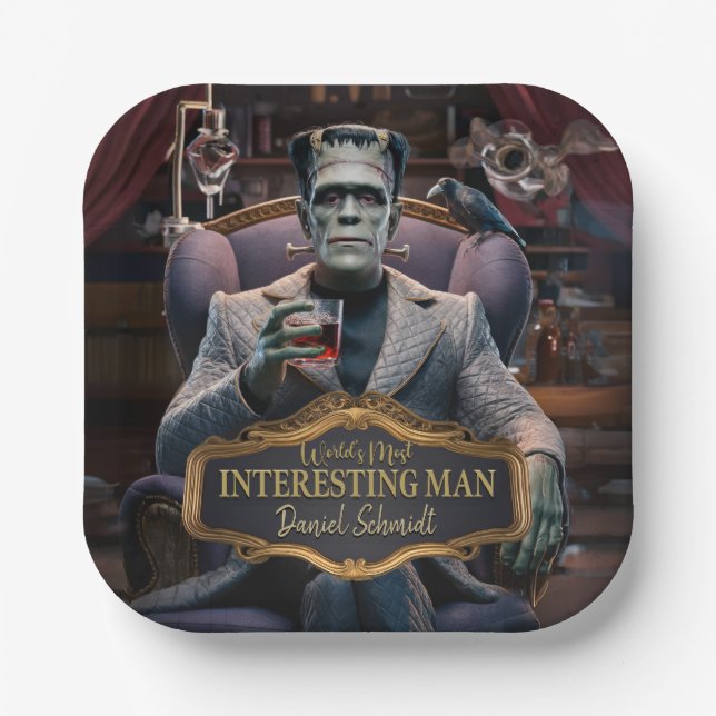 World's Most interesting Man, Personalized Paper Plate (Front)