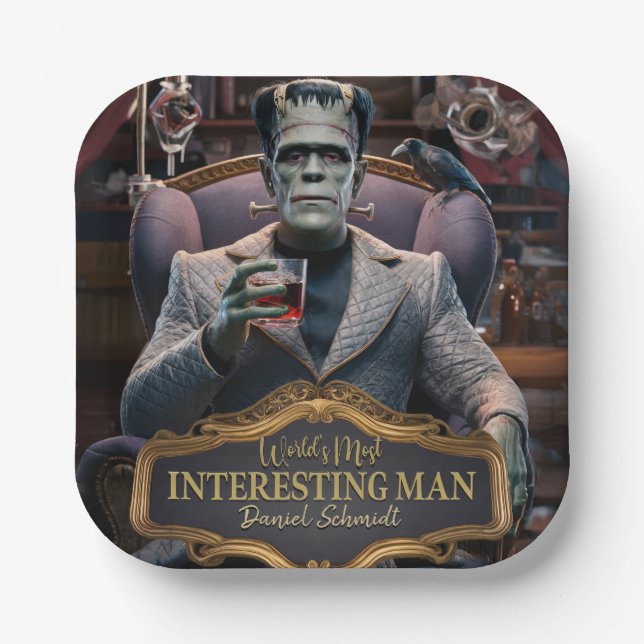 World's Most interesting Man, Personalized Paper Plate (Front)