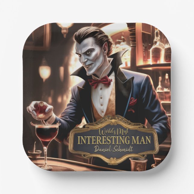World's Most interesting Man, Personalized Paper Plate (Front)