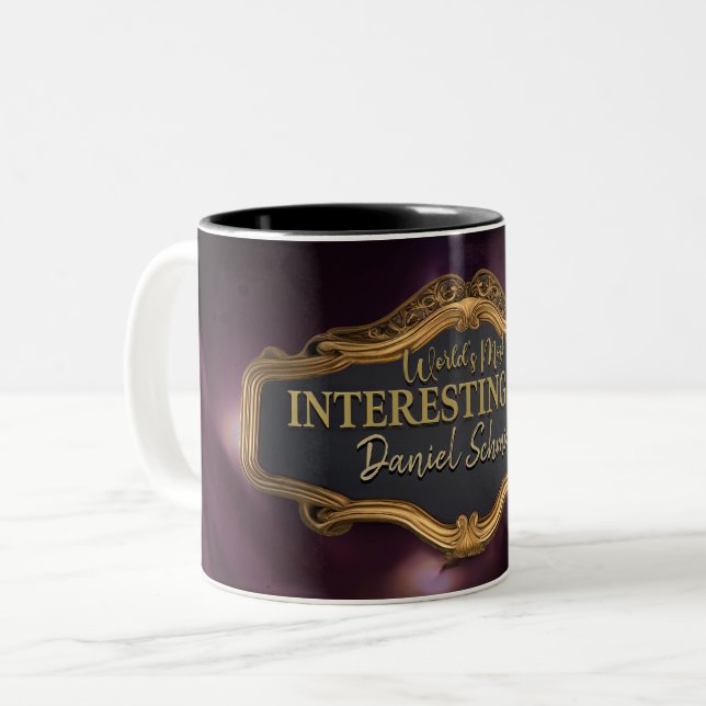World's Most Interesting Man, Personalized Two-Tone Coffee Mug (Front Left)
