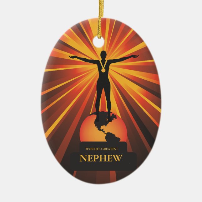 Worlds Nephew Golden Award Ornament (Front)
