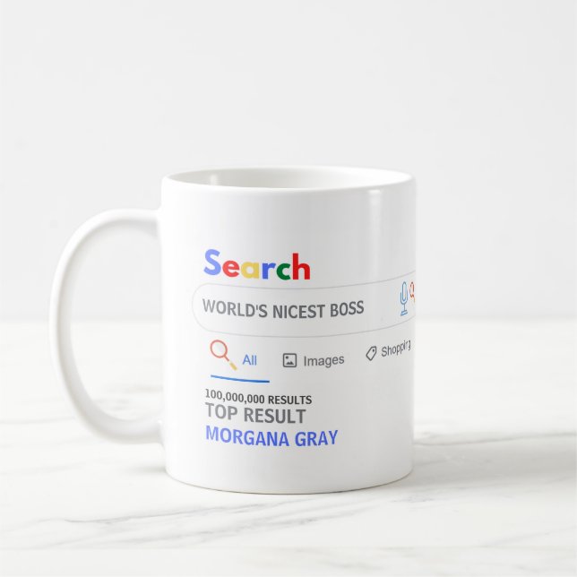 WORLDS NICEST BOSS Funny Top Search Result Coffee Mug (Left)