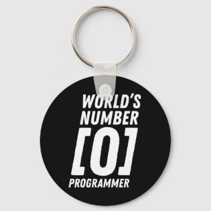 World's Number 0 Programmer Programmer Coding Keychain