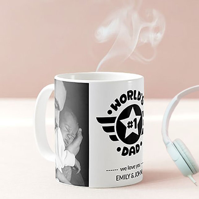 World's Number 1 Dad Personalized Text and Photos Coffee Mug (Creator Uploaded)