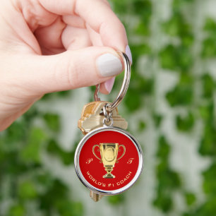 World's number one coach custom text keychain