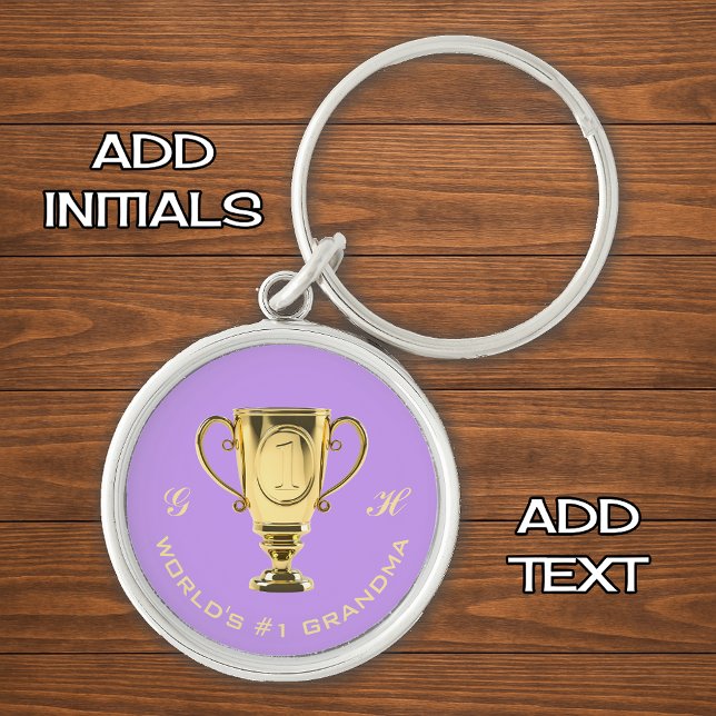World's number one grandma initials keychain (Creator Uploaded)