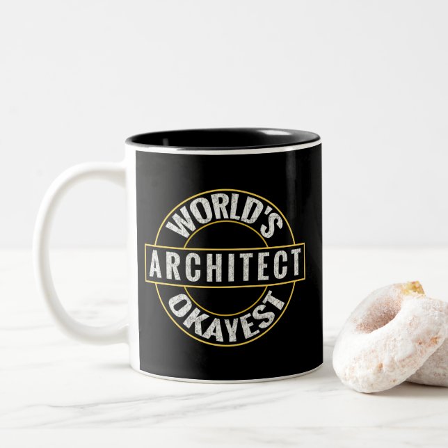 World's Okayest Architect Two-Tone Coffee Mug (With Donut)