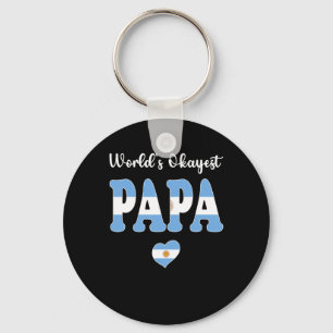 World's Okayest Argentine Papa Ever Best Papa Dad  Keychain