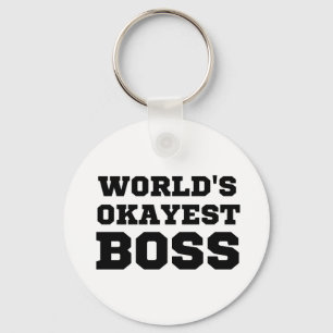World's Okayest Boss Keychain