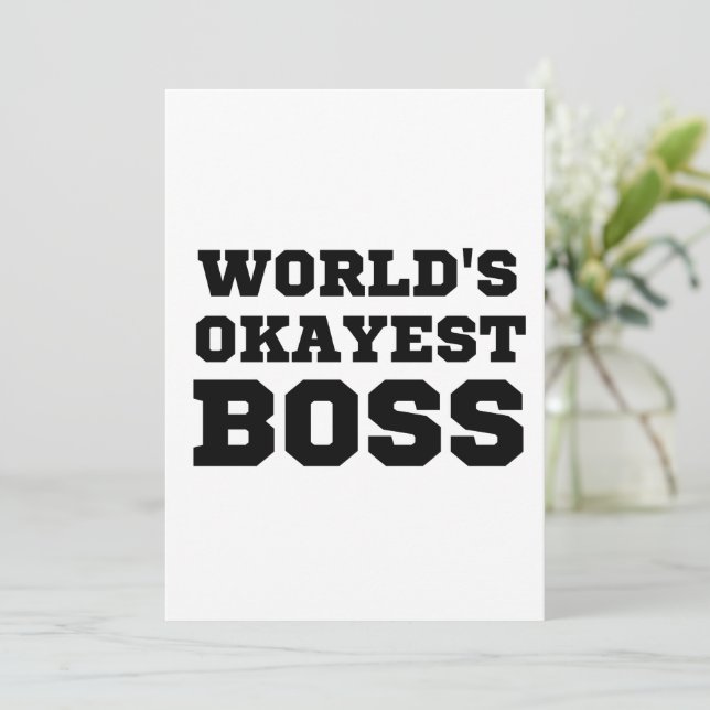 World's Okayest Boss Thank You Card (Standing Front)