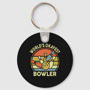 Worlds Okayest Bowler Bowling-shirt Vintage Funny Keychain