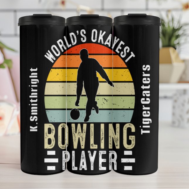 World's Okayest Bowling Player Graphic Thermal Tumbler (Creator Uploaded)