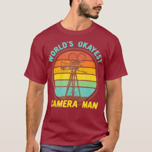 Worlds Okayest Camera Man  Funny Retro Filmmaker T-Shirt