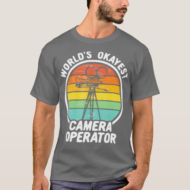 Worlds Okayest Camera Operator  Funny Retro T-Shirt (Front)