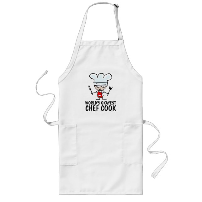 World's Okayest Chef Cook BBQ Apron For Men (Front)