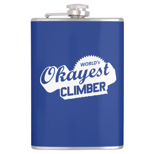 World's Okayest Climber Hip Flask (Front)