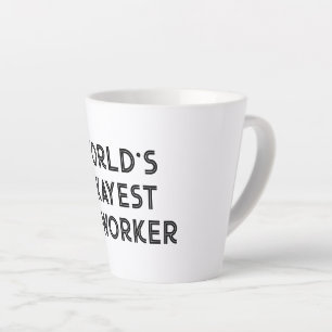 Worlds Okayest Co-worker funny quote latte mug