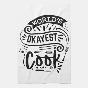 World's Okayest Cook Apron – Kitchen Utensils Towel