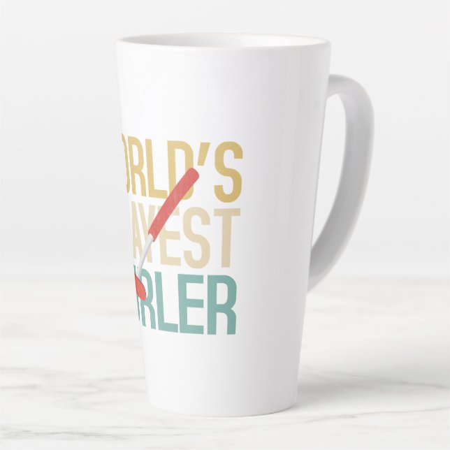 World's Okayest Curler Latte Mug & Gift Items (Right Angle)