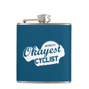 World's Okayest Cyclist Hip Flask