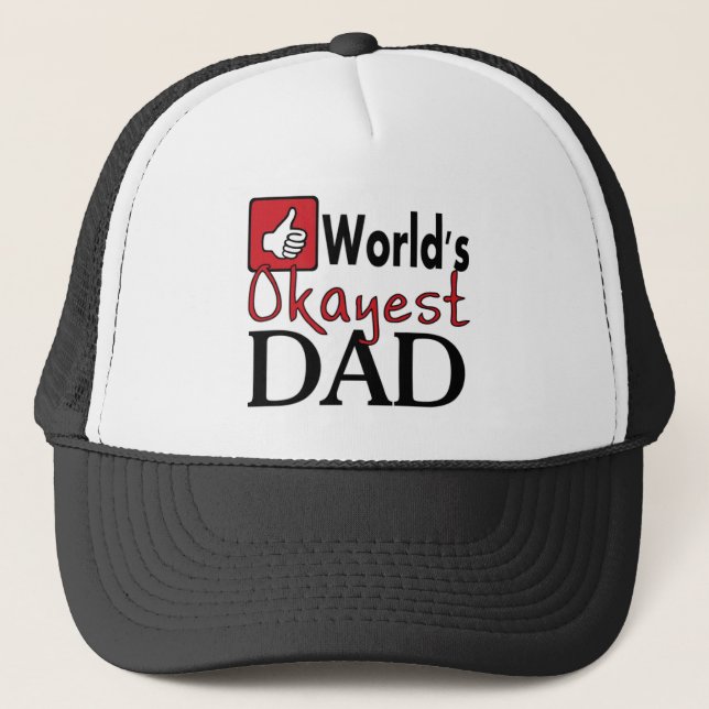 World's okayest dad funny humour father's day hat (Front)