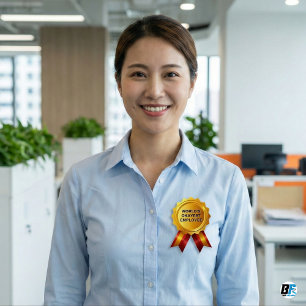 World's Okayest Employee   Funny Gold Medal Award 2 Inch Round Button