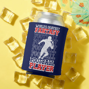 World's Okayest Fantasy Football Player USA Colour Can Cooler