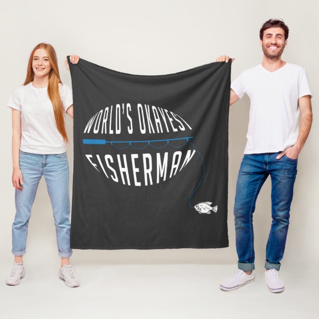 World's Okayest Fisherman Fleece Blanket (In Situ)