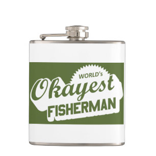 World's Okayest Fisherman Hip Flask