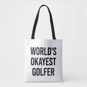World's Okayest Golfer Dad Father's Day Golfing Tote Bag