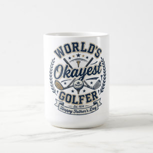 Worlds Okayest Golfer Dad Mug Funny Golf Gift
