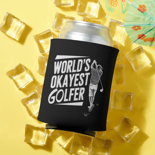 World's Okayest Golfer Funny Golf Lover Golfing Can Cooler (In Situ Summer)