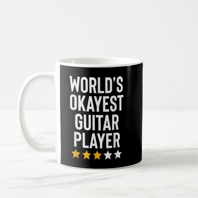 Worlds Okayest Guitar Player Music Lover Funny Gui Coffee Mug (Left)