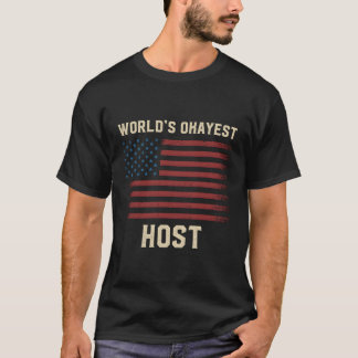 World'S Okayest Host American Flag T-Shirt
