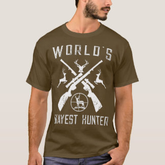 Worlds Okayest Hunter Funny Hunting Gift T-Shirt