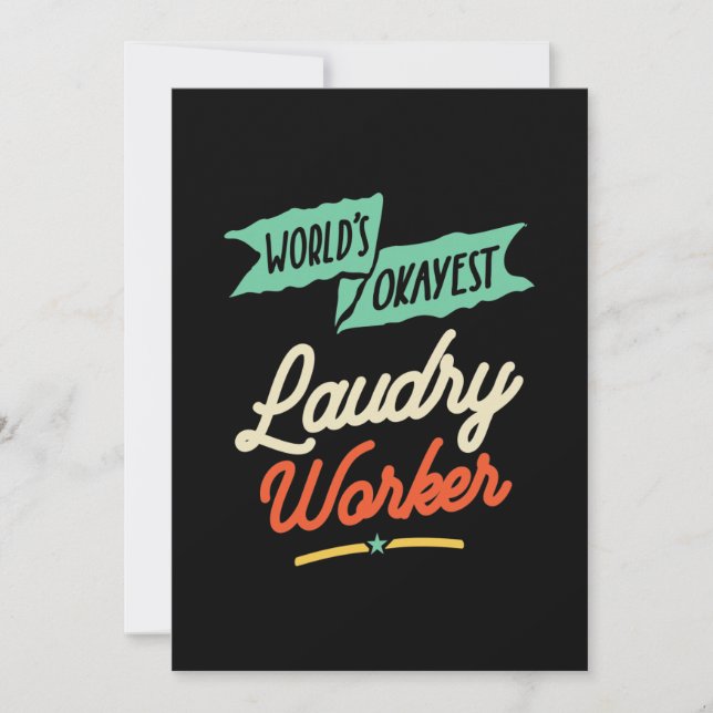 World's Okayest Laudry Worker Invitation (Front)
