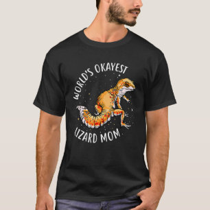 World's Okayest Leopard Gecko Lizard Mom Funny Pet T-Shirt
