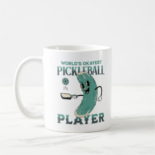 World's Okayest Pickleball Player Fun Pickleballer Coffee Mug