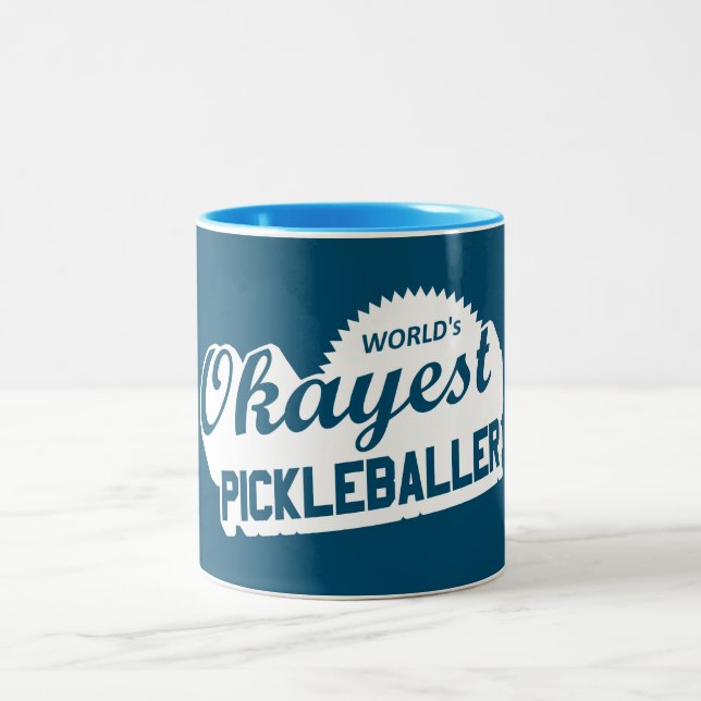World's Okayest Pickleballer Two-Tone Coffee Mug (Center)