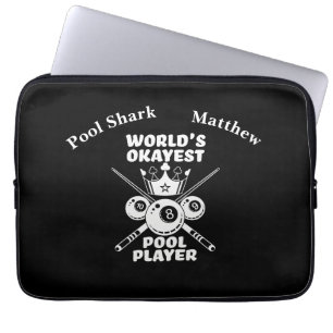 World's Okayest Pool Player Billiards Saying Laptop Sleeve